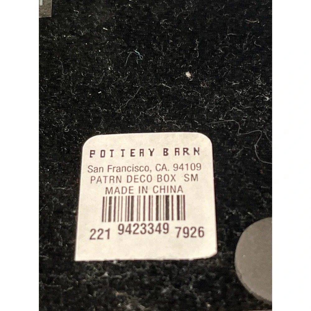 Pottery Barn‎ Gold Grey Deco Box Small Square Jewelry Keepsake Box 5.75in